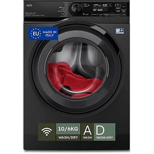 AEG LWR7BLACK LAVASCIUGA, Caricamento frontale, capacità lavaggio 10 kg, asciugatura 6 13 programmi, Profondità 63,1 cm, nero, Classe A