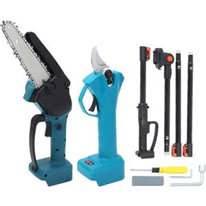 LOCADENCE Set Forbici e Motoseghe Elettriche, Potatore Elettrico Portatile, Utensili da Giardino a Batteria con Asta di Prolunga per BL1820 BL1830 BL1840