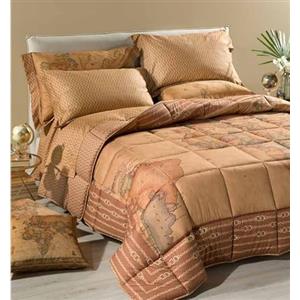 Caleffi Alviero Martini Trapunta Matrimoniale Invernale in Raso di Cotone Art. Geo Classic - Cammello, 2 Piazze