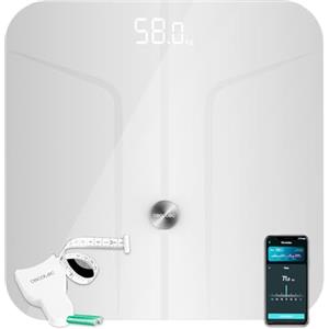 Cecotec Bilancia da bagno Surface Precision 970 Smart Healthy, Connessione Bluetooth 4.0, Misurazione dell'Impedenza Bioelettrica, Vetro Temperato, Display a LED