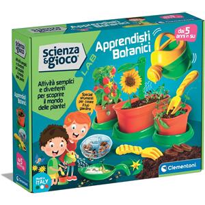 Clementoni Scienza & Gioco Apprendisti Botanici - Kit Scientifico per Bambini 5 Anni con Vasi, Torba e Strumenti per Coltivare Piante