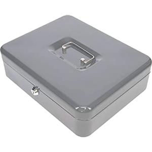 Kippen 10003SA - Cassetta Portavalori con Portamonete. Colore Silver. Dimensioni: 300x240x90 mm.