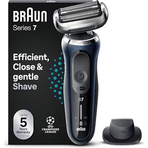 Braun Series 7 Regolabarba Uomo, Rasoio Elettrico Barba, Rifinitore Di Precisione EasyClick, 360° Flex, Wet&Dry, Ricaricabile, Custodia da Viaggio, Senza Fili, Idea Regalo, 71-B1200s Blu