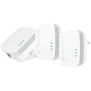 STRONG - Powerline 600 Triple Mini - 3 Adattatori 600 Mbps - Accesso a Internet ad Alta Velocità - Portata di 300 m - Per Tutti i Modem/Router - Ethernet - Installazione Plug & Play POWERL600TRIMINI