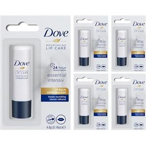 Dove Balsamo Labbra Stick | Dove Nourishing Lipcare 4,8g | Essential Intensiv | Burrocacao | PACCO da 4