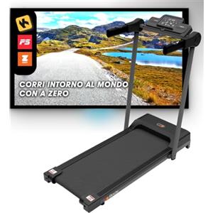 Bcube AZero Tapis roulant elettrico, Prodotto italiano, 12 programmi di allenamento, Bluetooth, App Kinomap, Fitshow e Zwift, Richiudibile salvaspazio, Hand pulse