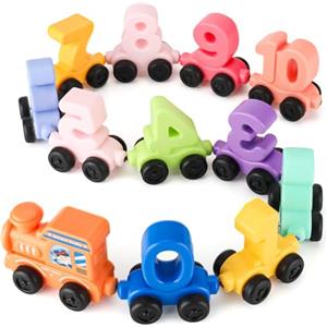 KADAYAYA Giocattolo Treno dei Numeri, Magnetico Treno Set per Bambini, Plastica Trenino dei Numeri Macchinine, Giocattolo Montessori Educativi Regali per Ragazzi Ragazze 3 4 5 6 Anni