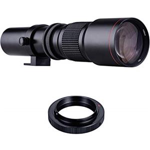 Generic Hanzete - Super teleobiettivo 500 mm F/8.0-32 multi rivestito con zoom manuale + anello adattatore da T-Mount a F, ricambio per Nikon D3300 D3400 D3500 D5300 D5500 D5600 D610 D700 D7000 D7100 D7100