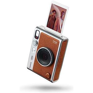 instax Fujifilm instax mini Evo Brown - Fotocamera Ibrida a Sviluppo Istantaneo, Stampante per Smartphone, Design Analogico, 100 Combinazioni di Effetti, Dimensioni Stampa 86 mm x 54