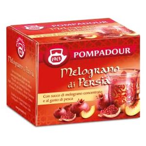 Generico Pompadour 1913 | Infuso alla Frutta Aromatizzato al Melograno di Persia ed alla Pesca - 1 x 10 Bustine di Tè (22,5 Gr)