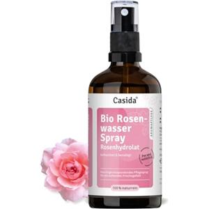 Casida® Acqua di Rosa Spray - idrolato di rosa bio - puro acqua di rosa di Damasco - calma, rinfresca e idrata la pelle e i capelli - tonico, struccante - la qualità delle farmacie - 100ml