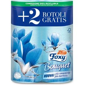 Foxy CARTA IGIENICA FOXY BOUQUET SUPERSOFT 3 VELI AZZURRA 84 ROTOLI