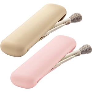 GNALIA 2 Pezzi Porta Pennelli Da Trucco Da Viaggio Custodia Per Pennelli Da Fondotinta In Silicone Con Chiusura Magnetica Kaki Rosa