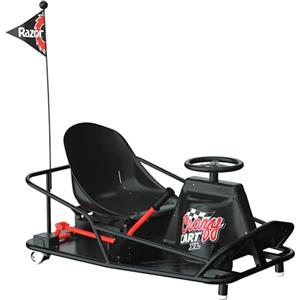 Razor Crazy Cart XL - Go Kart Elettrico per Adulti dai 16 anni in su con Sterzo a 360°, Velocità Massima di 23km/h e Tempo di Guida di 40 Minuti, Carrello Drift con Batteria 36V 12Ah - Nero