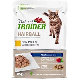 TRAINER NATURAL GATTO UMIDO HAIRBALL ADULT POLLO 85 G BUSTINA