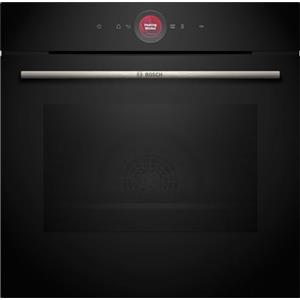 Bosch HBG7741B1 - Forno da incasso Smarter serie 8, 60 x 60 cm, prodotto in Germania, nero, pirolisi e idrolisi, autopulente, Air Fry, Bosch Back Assist, 4D aria calda, touch screen a colori e anello