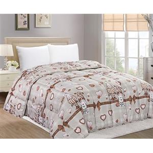 Home Tresor - Trapunta Invernale Matrimoniale Imbottita, Piumone Letto Matrimoniale Caldo Pesante 325 gr/mq Tirolese in Soffice Microfibra Fantasia Gnomi Beige