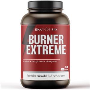 RICCI LABS Burner Extreme - Integratore con Guaranà, Glucomannano, Carnitina e Garcinia. Supporta il metabolismo e l'equilibrio dei liquidi. Senza glutine - Vegano - 100 cps - Prodotto in Italia.