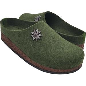 Primo Calzature Ottime Ciabatte Uomo Invernali, Pantofole Tirolesi in Lana per Casa, Interno in Feltro e Fondo Antiscivolo, 100% Made in Italy (Verde, Sistema Taglie Calzature EU, Adulto, Uomo, Numero, Media, 41)