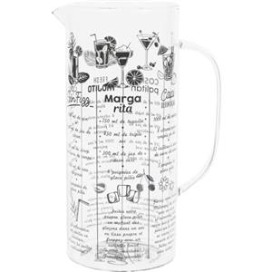 COOK CONCEPT Caraffa per Cocktail 2 L in Borosilicato Ricette Integrate | Vetro borosilicato, capacità 2 L, ricette integrate, cocktail succhi sangria, aperitivi serate, trasparente nero