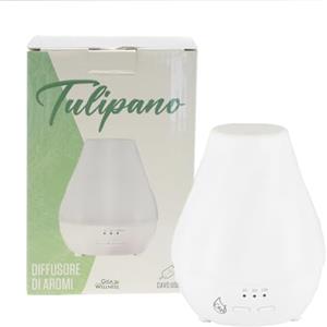 Gisa Wellness - TULIPANO - Diffusore di Aromi ed Oli Essenziali ad Ultrasuoni - 90ml - Per Aromaterapia e Cromoterapia - Ideale per Soggiorni o Uffici