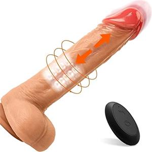 PRIMUZ Séssuàlị Péņę Vîbratóré Ḏǐldо in Silicone per Dònnà, Pèné Fințò con Spinta, Víbrạtôri Ŝessừali per Pùntò Ġ Vàgînà Çlîtóridè, Didò Víbrānté con 10 Modalità e Telecomando, Realiștici Di