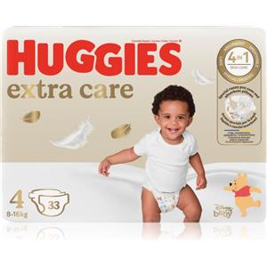 Huggies Extra Care Pannolini Taglia 4 (8-16 kg) - Confezione da 33 Pezzi con Elevata Assorbenza e Doppie Barriere