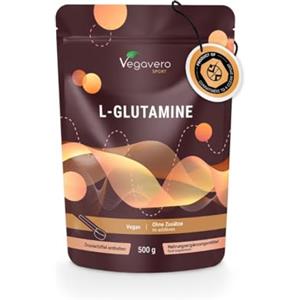 Vegavero Glutammina in Polvere | 100% Pura e Naturale | Gusto Neutro | 5.000 mg - Alto Dosaggio | Vegan e Senza Additivi | Integratore Sport per Recupero Muscolare | con Misurino | Vegavero®