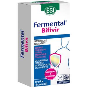 ESI Fermental Bifivir - Integratore Alimentare con Probiotici e Vitamina B6 per l'Equilibrio della Flora Intestinale e il Sistema Immunitario, 10 Stick Idrosolubili