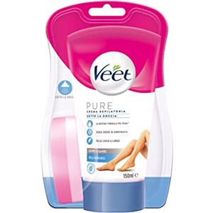 Veet Silk & Fresh Technology Crema Depilatoria Sotto la Doccia per Pelli Sensibili - 150 ml