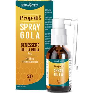 Erba Vita Propoli Spray Gola 20ml - Integratore con Acido Ialuronico e Oli Essenziali