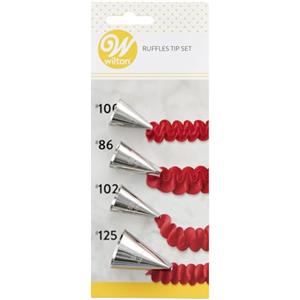 Wilton Beccucci in Acciaio Inox Set Large #10, #12, #21, #32, Beccucci Sac a Poche, Piping Tip Riutilizzabile per Decorare Torte, Cupcake, Biscotti, Pasticcini - Set/4