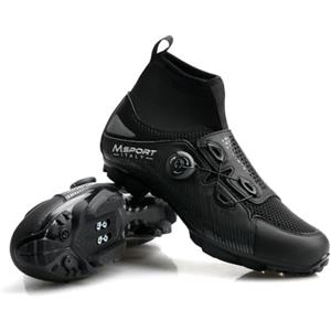 Msport Scarpe Ciclismo MTB Invernale Antiscivolo Antipioggia, Scarpe Mountain Bike Uomo/Donna Compatibile Pedali SPD - 41 EU