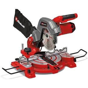 Einhell TC-MS 216: Sega radiale con motore da 1600 W, disco Ø216 mm, tavolo in alluminio, inclinazione testa a 45°, incluso disco in carbur