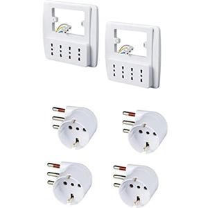 ROSI Multipresa parete Emilia Smart bianca e adattatore schuko 90° UNIKA