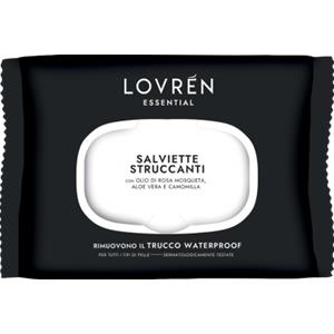Clinicalfarma Lovrén Salviette Struccanti Waterproof - 20 Pezzi, Effetto Idratante e Delicate sul Contorno Occhi