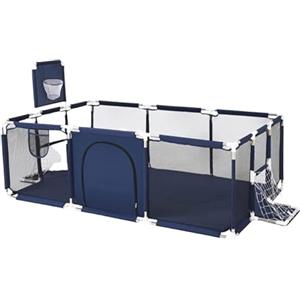 YAZOCO Box Bambini Maglia Traspirante Recinto Per Bambini Con Telaio da Basket Giochi Neonato Interno o Esterno Box Bambini Blu 129x190cm