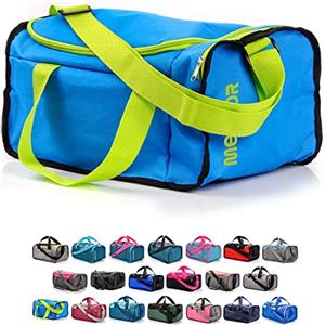 meteor Borsa per Palestra per la Piscina - Borsone da Viaggio - Una borsa sportiva spaziosa e comoda e per weekend, campeggio, ogni viaggio - con tracolla (20L) e (40L) (Blu/verde2, 20L)