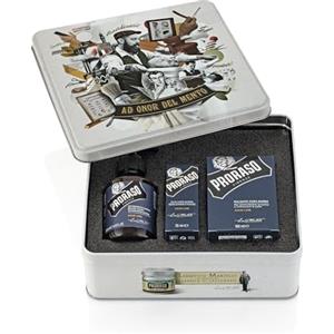 Proraso Set Barba Azur Lime, Set regalo uomo con Detergente Barba 200 ml, Olio Cura Barba 30 ml e Balsamo Cura Barba 100 ml, Cofanetto regalo uomo per la barba, Set regalo natale Made in Italy