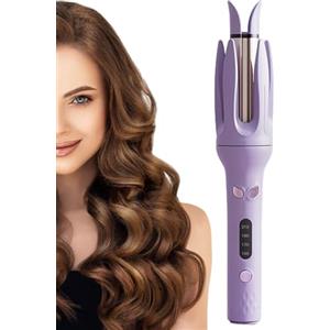Generico Ferro arricciacapelli per capelli lunghi, Ferro arricciacapelli automatico | Bigodino automatico per bacchetta bigodino - Bacchetta arricciacapelli a botte rotante, strumenti per arricciare i capelli