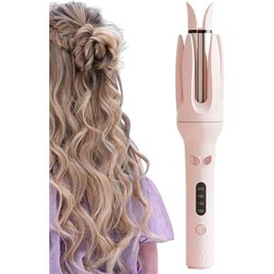 Generico Ferro arricciacapelli per capelli lunghi, Ferro arricciacapelli automatico,Bigodino per capelli con ferro arricciacapelli anti-annodamento | Bacchetta arricciacapelli a botte rotante, strumenti per ar