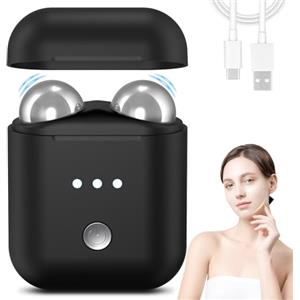 Hoakya MicroCurrent Face Lifter, Massaggiatore viso elettrico lifting e Collo Per La Cura Della di Bellezza, massaggio viso dispositivo con 3 modalità di intensità (Nero)