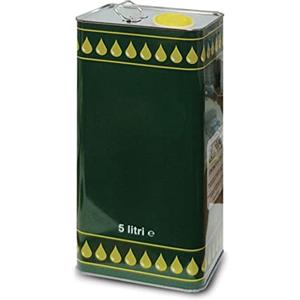 La zappa Lattina per olio con tappo, in metallo, a banda stagna (5 Litri/Confezione da 12 Pezzi)