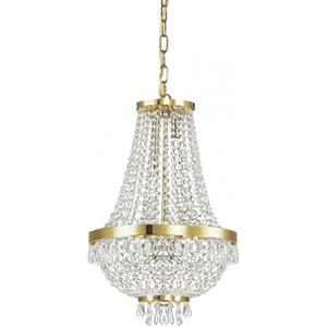 Ideal Lux CAESAR SP6 ORO - Lampada a Sospensione 6 Luci in Metallo Oro con Cristalli Decorativi