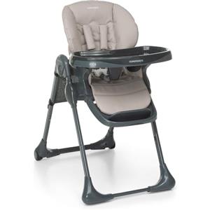 Foppapedretti Seggiolone Gourmand, bambini da 6 mesi a 3 anni (fino a 15 Kg), Leggero e Compatto, Morbida Imbottitura Amovibile e Lavabile, Reclinabile Multiposizione, Cesto Porta Oggetti, Sand