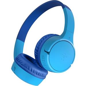 Belkin SoundForm Mini Cuffie wireless per bambini con microfono, 30 ore di riproduzione, adesivi divertenti, headset over-ear per didattica online, scuola e viaggi, per iPhone, iPad e Galaxy, blu