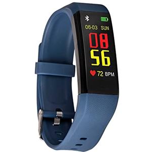 257 TWENTYFIVESEVEN - FT350 Fitness Tracker + 2 cinturini, nero e blu, Orologio Fitness, Cardiofrequenzimentro, Conteggio Calorie-Passi-Pressione, Bluetooth, iOs e Android, Resistente all'acqua IP54