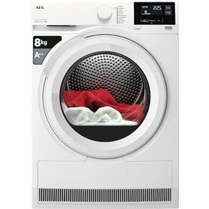 AEG Asciugatrice TR7G81OW Serie 7000 A++, Tecnologia PreciseDry, Pompa di calore, 8 kg, Bianco