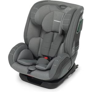 Foppapedretti Seggiolino Auto Run I-Size, per bambini da 76 a 150 cm di altezza, 15mesi-12 anni, conforme ECE R129, Fissaggio Dualfix (Isofix e non), Safe Body Protection, Comfort Kid Pad, Grigio