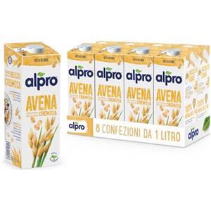 ALPRO CLASSICO, Bevanda all'AVENA, 100% vegetale con vitamine B2, B12 e D2 (8 confezioni x 1 Litro)